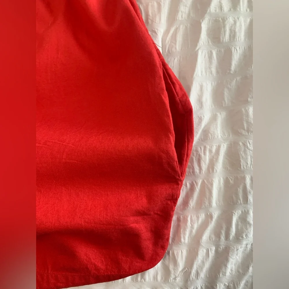 Free People Embroidered Off-Shoulder Red Peasant Tunic/Dress